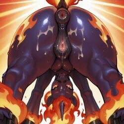 ai_generated animal_genitalia animal_pussy anus aroused ass background_fire bedroom_eyes blush bodily_fluids breasts clitoris cum cum_on_body curvy_figure dark_anus detailed_anus detailed_pussy dramatic_lighting dripping equid equine equine_anus equine_genitalia equine_pussy erect_nipples eyelashes female feral fiery_mane fire fire_around_body fire_effect flame framed_by_legs generation_1_pokemon genital_fluids genitals glowing glowing_genitalia glowing_pussy half-closed_eyes hi_res horn hyper hyper_breasts large_butt light light_beam looking_at_viewer looking_back mammal mane multicolored_mane multicolored_tail mythological_creature mythology narrowed_eyes nintendo nipples open_mouth orange_mane pokemon pokemon_(species) presenting puffy_anus pussy pussy_juice pussy_juice_string raised_tail rapidash seductive solo tail teats thick_thighs tongue tongue_out unicorn unsauceballs wet wide_hips