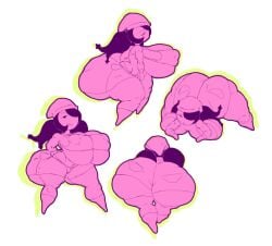 1girls beanie bending_over black_hair different_poses girl_(sock.clip) jack-o_pose massive_ass massive_breasts nipple_bulge self_upload shorts shortstack small_clothes solid_color_background t-shirt twinsomnia twintails whirlie-wheelie whirlzie