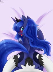 alicorn anal anal_sex ass blush cutie_mark darkpotzm duo equine female friendship_is_magic hair hi_res horn horse looking_at_viewer male mammal my_little_pony open_mouth penetration penis pony princess princess_luna_(mlp) royalty sex straight tongue tongue_out vein wings