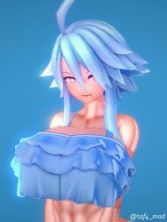 3d animated big_breasts blanc blue_hair bouncing_breasts breasts cleavage close-up clothing female female_only goddess huge_breasts jiggling_breasts light_skin looking_at_viewer neptunia_(series) nipples_visible_through_clothing no_sound red_eyes seductive_look seductive_smile smile solo taf4mad tagme video white_heart_(neptunia)