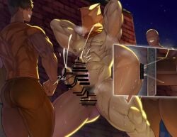3boys abs anal anal_insertion anal_juice anal_sex armpits arms_up ass ass_juice balls bara beefy biceps big_areola big_balls big_penis breasts brick_wall bubble_ass bubble_butt cape censor_bar censored censored_anus censored_balls censored_penis completely_nude covered_face cross_scar cum cum_drip cum_explosion cum_fountain cum_on_penis cum_splatter cum_string cum_trail cum_twice eight_pack ejaculation erection exhibitionism faceless_male freaky gay glowing_tattoo handles hands-free hands_behind_head hi_res huge_cock hunk laugh legs_apart low-angle_view male male_breasts male_only male_penetrated manly mature_male mob_face moobs mosaic_censoring muscles muscular muscular_arms muscular_legs muscular_male muscular_thighs musk musk_clouds navel night nude object_in_ass object_insertion orgasm original original_character panting paper_bag paper_bag_on_head pecs penis penis_bigger_than_head plump_ass pubic_hair pubic_tattoo public public_nudity scar scar_on_arm scar_on_chest scar_on_leg scars_all_over see-through semen sex shaking_penis short_hair six_pack standing steam sweat sweatdrop sweating sweaty thick thick_arms thick_cum thick_legs thick_penis thick_thighs toirotto tough_guy triceps two_panel_image yaoi