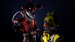 3d animatronic anthro chica_(fnaf) cum female five_nights_at_freddy's five_nights_at_freddy's_4 foxy_(fnaf) ingame_model looking_at_viewer machine male masturbation myszka11o nightmare_chica nightmare_chica_(fnaf) nightmare_foxy nude penis red_eyes robot source_filmmaker straight tagme tongue video_games