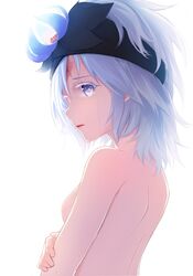 1girls blue_eyes crying female female_only fremy_speeddraw nude qunqing red_eyes rokka_no_yuusha scar short_hair sideboob solo tagme tears white_hair