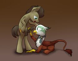 avian cum cum_on_face equine female greta_(mlp) gryphon handjob horse interspecies male mammal marsminer my_little_pony pony straight theotakux