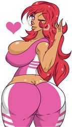 ass big_breasts breasts dark-skinned_female dark_skin dat_ass female huge_ass miss_valerie_(mdetector5) red_hair rosegoldgleam v