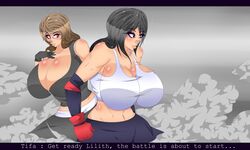 breasts brown_hair dark_hair final_fantasy final_fantasy_vii huge_breasts lilith rosegoldgleam tifa_lockhart