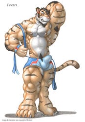 1boy anthro braford feline male male_only mammal muscular solo tiger