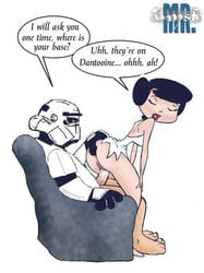 betty_rubble cheating cosplay edit female fred_flintstone hanna-barbera human jab male princess_leia_organa pussy star_wars stormtrooper straight straight_hair the_flintstones what