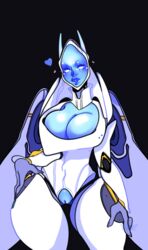 2d android blue_pussy blue_skin breasts echo_(overwatch) female heart humanoid machine overwatch overwatch_2 pussy robot solo thefallenstarchild video_games white_eyes