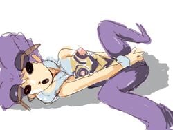 artist_request capcom clothed_masturbation clothing darkstalkers masturbation purple_hair q-bee small_breasts tagme