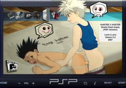 animated gay gon_freecss hunter_x_hunter hunter_x_hunter_(1999) killua_zoldyck male male_only playstation playstation_portable psp retro_artstyle sony yaoi