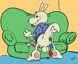 anal anal_beads anal_beads_in_ass anal_penetration anthro couch cum furry male_only marsupial nickelodeon put rocko rocko's_modern_life wallaby