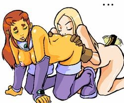 2girls dc_comics female female_only multiple_girls smooth_skin starfire teen_titans terra terra_(dc) thethreedotdude yuri