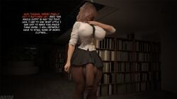 1futa 3d 3d_model alis_(auditour) areola_bulge areolae auditour daz3d daz_studio english_text futa_only futanari haunted_(auditour) light-skinned_futanari light_skin possession shirt solo tagme text white_shirt