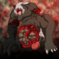 amputee blood entrails erection gore male male_ryona monster muranamako muscular