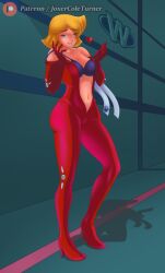 1girls blonde_hair blue blue_eyes bra clover_(totally_spies) female joxercoleturner spy suit totally_spies