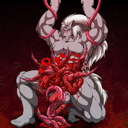 blood bound entrails erection gore guro male male_ryona monster muranamako muscular tentacle