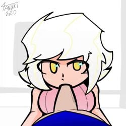 1boy 1girls 2d 2d_animation alif's_universe animated big_breasts big_penis blowjob blue_sweater clothed drool faceless_(alif's_universe) female gavri_(alif's_universe) gif male married_couple pink_sweater tanuki220 white_hair yellow_eyes
