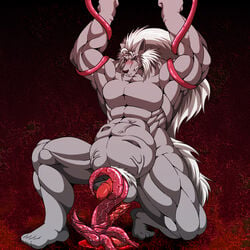 bound canine erection gore inflation male male_ryona mammal monster muranamako muscular tentacle wolf