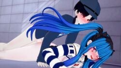 1boy 1boy1girl 1girls ambiguous_penetration darumi_amemiya doggy_style doggy_style_position koikatsu laying_down male/female maruko_gaku penis pyroafternite straight straight_sex the_hundred_line_-last_defense_academy-