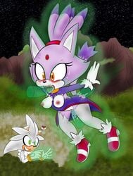 anal anthro blaze_the_cat blush breasts cat feline female fur green_eyes hearlesssoul hedgehog male mammal oral psychokinesis pussy raianonzika silver_the_hedgehog sonic_(series) straight telekinesis yellow_eyes