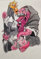 1boy 1girls 2021 ascended_witch ass big_ass big_breasts body_horror breasts cloak corruption cultist cultist_acolyte cultist_priest_(darkest_dungeon) cum cum_in_pussy cum_inside darkest_dungeon eldritch_horror female hi_res hjemi hood horror licking long_tongue male male/female mask masked_female monster monster_on_female pussy restrained restrained_arms ripped_clothing saliva teeth tentacle tentacle_sex tongue