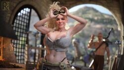 1boy 1girls 3d big_breasts blonde_hair breasts busty female female_focus gemma_(monster_hunter_wilds) hourglass_figure long_hair male monster_hunter monster_hunter_wilds rro.lled tagme wide_hips