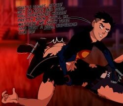 black_hair blowjob_face dcamu eternalnsfw gay multivurse nsfw selfcest superboy_(dcamu) superboy_(young_justice) yaoi