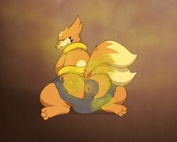 ambiguous_gender anal anon anus ass big_ass facesitting fart floatzel furry looking_back nintendo paws pokemon raised_tail rikuaoshi size_difference tail tongue tongue_out video_games wide_hips