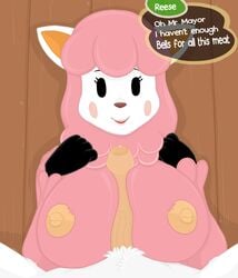 alpaca animal_crossing breasts camelid color donro feline mammal nintendo nipples paizuri penis reese_(animal_crossing) sex uncut video_games