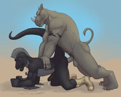 2boys anal anthro badcoyote cum cumshot furry furry_only interspecies lizard male male_anal male_only multiple_boys reptile rhinoceros ryan_carthage scalie scar sex tattoo yaoi