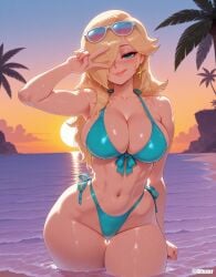 1girls ai_generated bikini blonde_hair blue_eyes breasts difuxer female female_only huge_breasts light-skinned_female light_skin mario_(series) nintendo princess_rosalina solo super_mario_bros. swimsuit thick_thighs thighs wide_hips