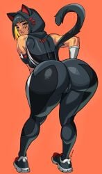 1girls agata_(fortnite) ass ass_focus bob_cut cameltoe cat_ears cat_tail fortnite fortnite:_battle_royale iogrunt sneakers solo standing