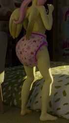 3d 3d_animation abdl ass_focus blender blender_(artwork) blender_eevee breasts breasts_out diaper diaper_fetish diaper_only fluttershy_(mlp) friendship_is_magic hasbro my_little_pony pegasus pink_hair soiling soiling_diaper tagme video wings yellow_wings