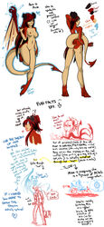 female full-length_portrait full_length horns model_sheet nude portrait red_hair solo standing succubus tail tamyra wings