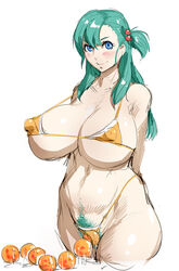 1girls aqua_hair bare_legs bare_shoulders bikini blue_eyes blue_green_hair blue_hair blush breasts bulma_briefs busty cleavage curvaceous curvy cyan_hair dragon_ball dragon_ball_(classic) erect_nipples ero_doll female female_only green_hair hairy_pussy huge_breasts kunaboto long_hair looking_at_viewer micro_bikini milf nipples ponytail pubic_hair pussy pussy_hair pussy_juice shiny_skin sketch smile solo swimsuit teenager tied_hair veiny_breasts venus_body voluptuous