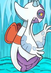 froslass ice ice_cave looking_at_viewer looking_back pokémon_(species) pokemon pokemon_(species) shiny_skin showing_pussy solo
