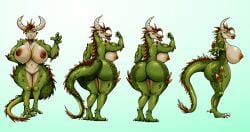 alligator anthro anthropomorphic crocodile curvy deathclaw deathclaw_girl dragon dragon_girl dragoness fallout goddess huge_breasts lizard monster reptile scalie thicc transformation