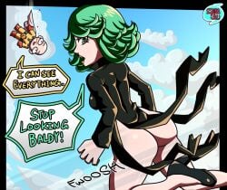 accidental_exposure ass dress dress_lift dress_up female miikablu one-punch_man tatsumaki wardrobe_malfunction