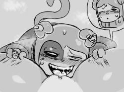 black_and_white clodowall_19 cuntboy evil_max_(max_design_pro) furry_only intersex licking_pussy looking_at_viewer max_(max_design_pro) max_design_pro pov request selfcest send_help sharp_teeth spread_legs tagme tail