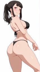 1girls ai_generated big_ass big_breasts bikini black_hair en'en_no_shouboutai enen_no_shouboutai female fire_force manzuuart oze_maki stable_diffusion white_background