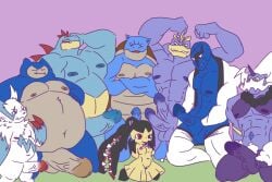 blastoise female feraligatr gangbang kneeling machamp male mawile pokemon pokemon_(species) sawk snorlax thundurus zangoose