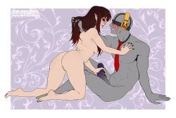 big_ass big_cock big_penis black_nails deafsaudio demon dominant_female grabbing_penis grubbyguillotine incubus jerking_off_another medium_breasts multicolored_hair muscular muscular_male penis purple_penis pussy vampire_girl virtual_youtuber vtuber vtuberfanart