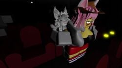 1boy 1girls 3d animated ass breasts cleavage clothed_sex female furry jhavu(oc) jhavubut_nsfw luvia_(mermio) male public_sex roblox robloxian self_upload shorter_than_30_seconds sound tagme theater video