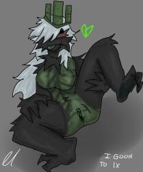 1x1x1x1 1x1x1x1_(forsaken) betrayed_1x1x1x1 black_body crown forsaken_(roblox) genderfluid red_eyes roblox roblox_game robloxian self_upload silky_fish spread_legs tagme white_hair