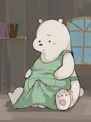 apron bear bulge fur ice_bear male male_only mammal polar_bear solo we_bare_bears white_fur window yatosuke