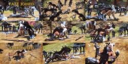 bad_end bite breeding_slave debuff defeated_heroine failure female final_fantasy_xiv forced_orgasm game_over gameplay_mechanics gangbang giving_in_to_pleasure imminent_rape impregnation instant_loss interspecies interspecies_domination interspecies_impregnation knotting mind_break monster monster_gangrape monster_rape mounting naked nonconsensual orgasm public_sex rape sex submissive_female sypha_flowen taller_female tan_body user_interface viera warrior_of_light_(ff14) white_hair