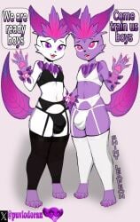 2boys 4_fingers 4_toes anthro big_bulge black_clothing boy bra bulge claws curvy_figure dialogue digital_media_(artwork) english_text femboy femboys furry furry_male furry_only grabbing_ass greeting leafeon looking_at_viewer male male_only oc only_male open_hand open_mouth original_character pads pantyhose paws pink_claws pink_eyes pokémon_(species) pokemon pokemon_(species) purple_fur puvlodoran semi_nude sexy_body sexy_clothing sexy_pose standing tail talking_to_viewer teen twins underwear violet_eyes white_clothing white_fur