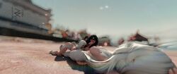 1futa 2girls 3d au_ra blowjob cum cum_dripping female final_fantasy_xiv futanari incest intersex kiaara threesome