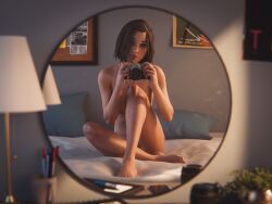 1female 1girls 3d barefoot camera convenient_censoring feet life_is_strange life_is_strange:_double_exposure looking_at_viewer max_caulfield max_caulfield_(double_exposure) mirror mirror_selfie nude solo solo_female waywardsfm